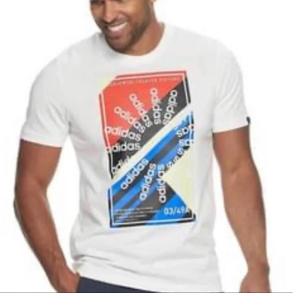 NWT men’s adidas climalite T-shirt medium SS short sleeve white design